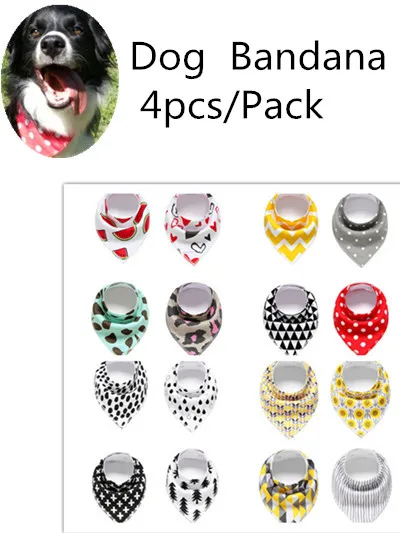 

USD 1.69/PC 4pcs Adjustable Puppy Cat Bandana Collars Pet Scarf Neckerchief Collar Grooming Accessories For Small Medium