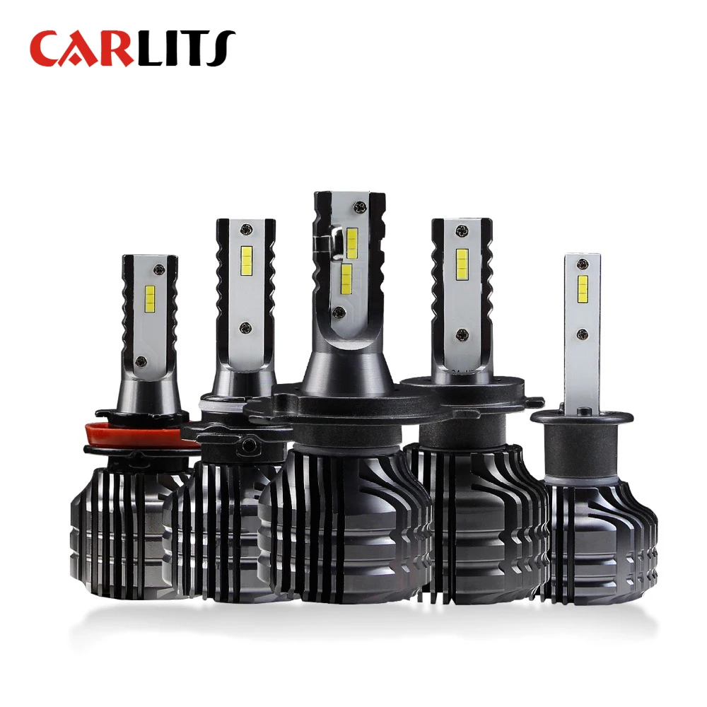 

CARLITS H4 H7 LED Car Headlight Bulbs Kit H1 H3 H8 H9 H11 9005 9006 Headlamp For Auto Led Light Bulb 12V 6000K Fanless 2pcs