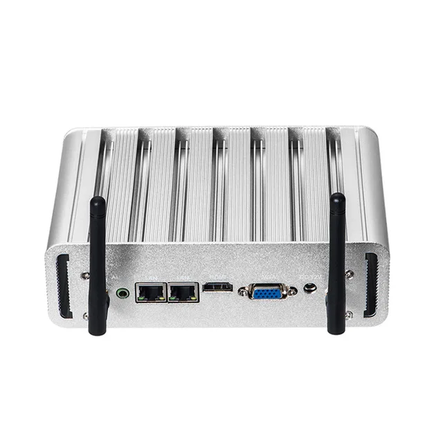 YCSD безвентиляторный мини ПК Intel Core i7 5500U Windows 10 Linux PC 2 * Gigabit Ethernet RS232 DB9 4 USB 300 Мбит/с Wi