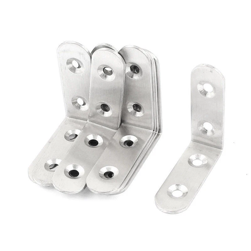 

10pcs Angle Bracket Joint Shelf Support L Shape Stainless Steel Connector Useful