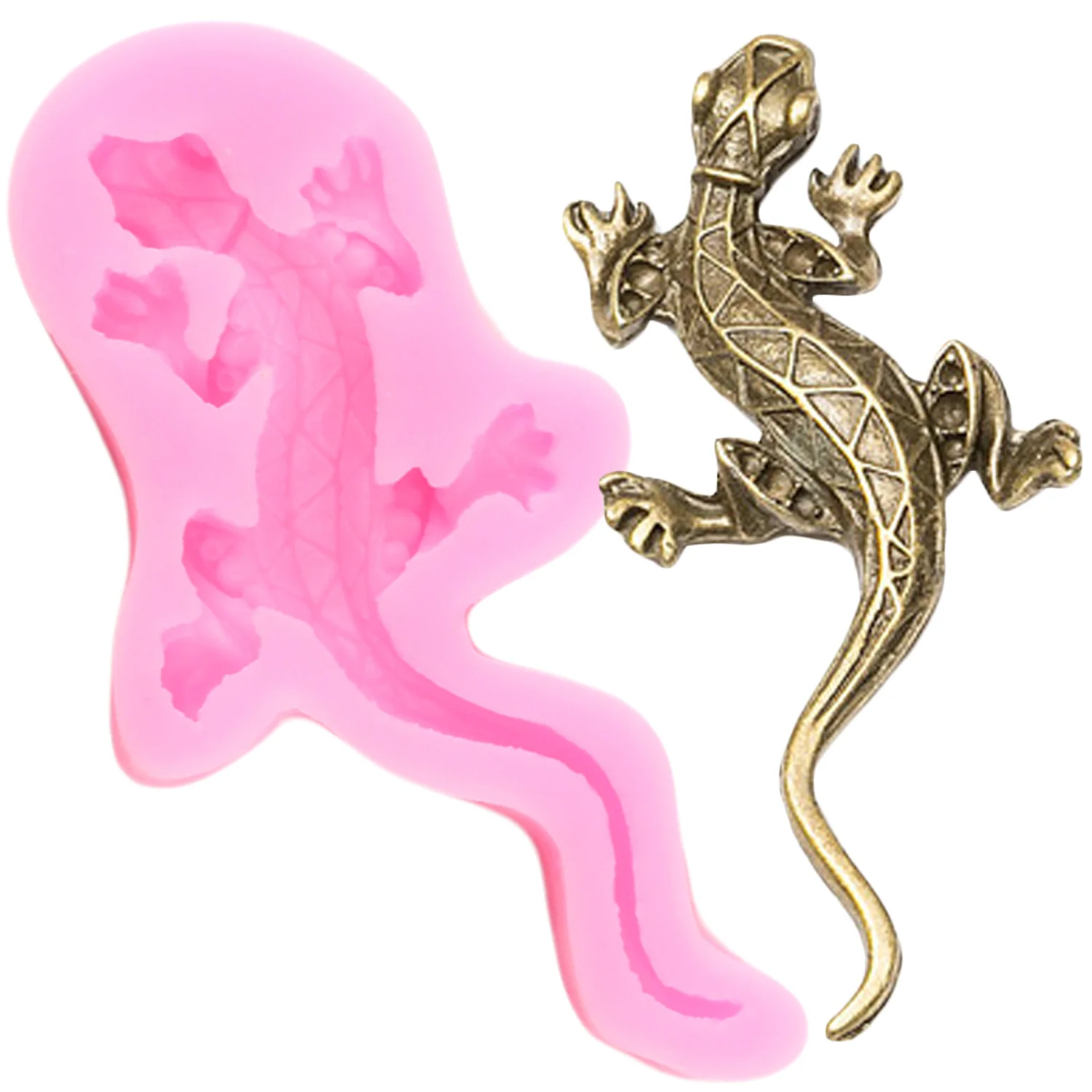 

Lizard Silicone Mold Animal Gecko Fondant Resin Fimo Mould Cake Decorating Tools Sugar Craft Chocolate Candy Molds