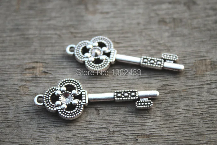 

10pcs--Key Charms, Antique Tibetan Silver Skeleton keys Pendants/Charms, DIY Supplies 15x43mm