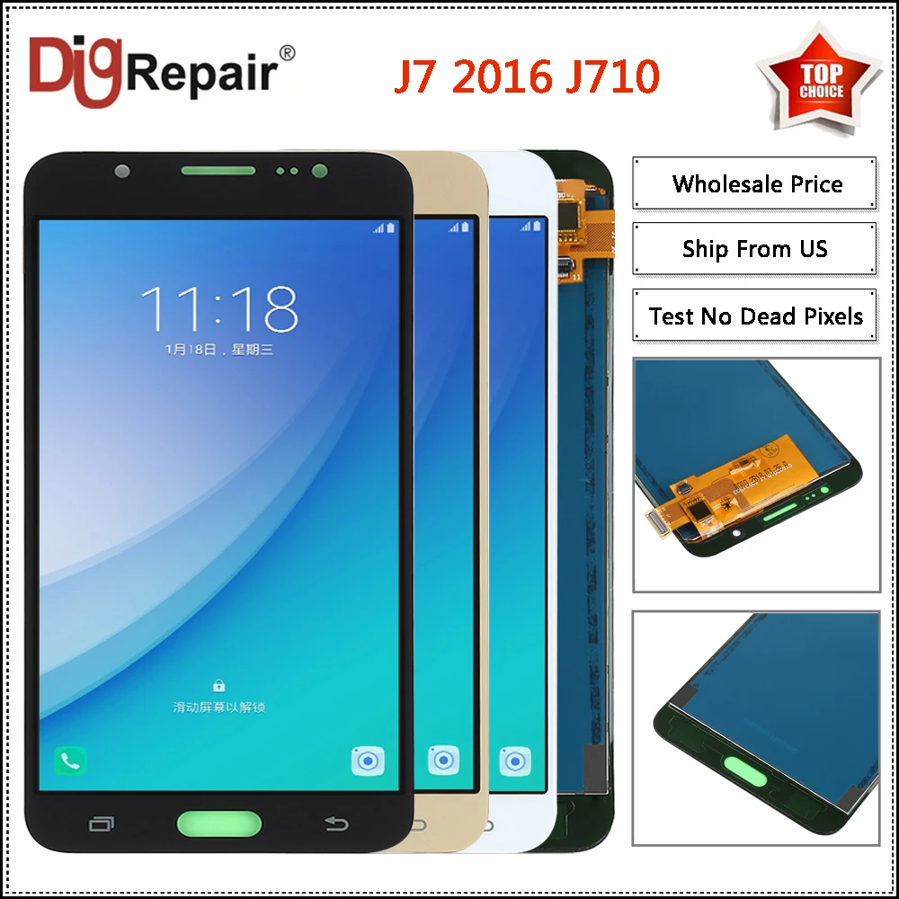 

j710f lcd For Samsung Galaxy J7 2016 LCD J710 J710F J710M J710H J710FN LCD Display Digitizer Assembly Replace Parts J710 Display