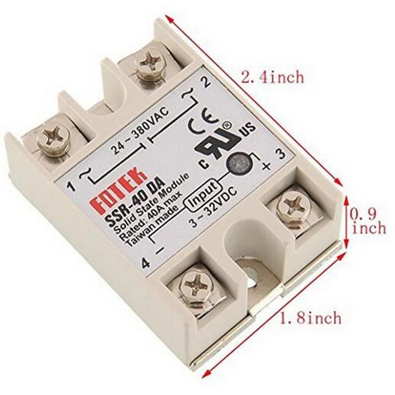 100 шт SSR-40 DA твердотельные реле DC В AC твердотельный релейный модуль для Arduino температурный контроллер 24 V-380 V 40A 250V