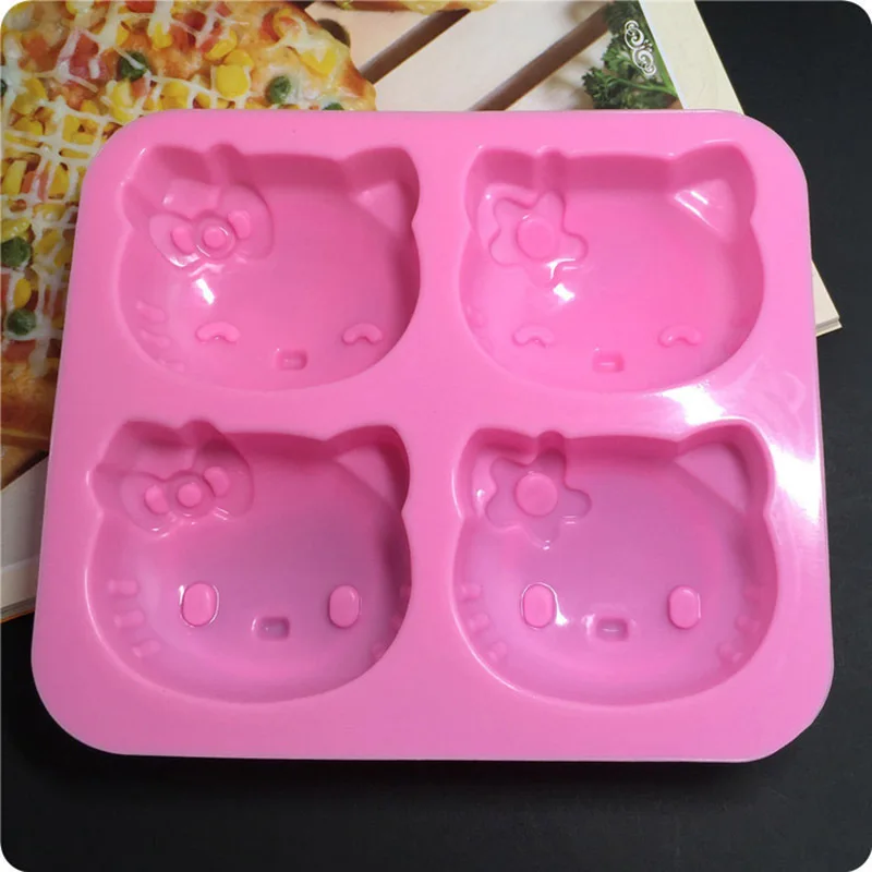 New Sale 4 Holes 2 Different Faces Hello Kitty Ice Chocolate Making