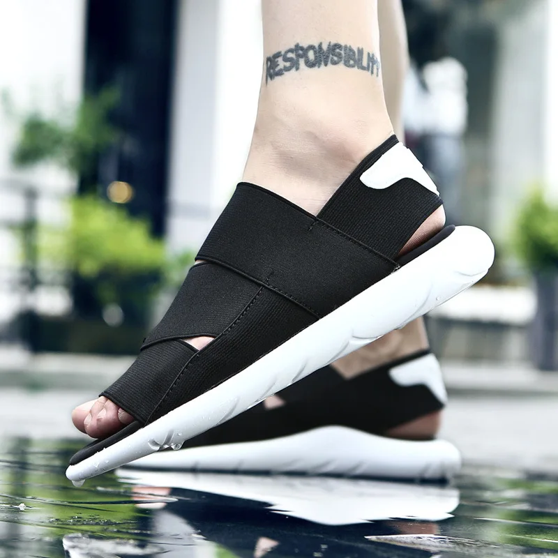 

Designer men Slippers Sandals Men's Canvas Beach Shoes Size 39-46 New Fashion Summer Sandals Breathable Comfortable Male Shoes