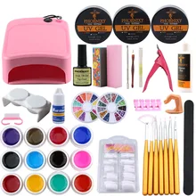 Nail Art Pro маникюрный набор УФ-гель для маникюра Набор для дизайна ногтей 36 Вт Сушилка для ногтей гель моющее средство Плюс гелевое украшение Набор инструментов Набор для ногтей