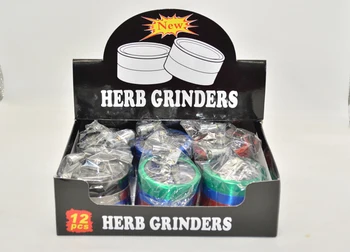 

6pcs/lot Colorful zinc alloy grinder metal 4 layer crusher tobacco grinder wholesale