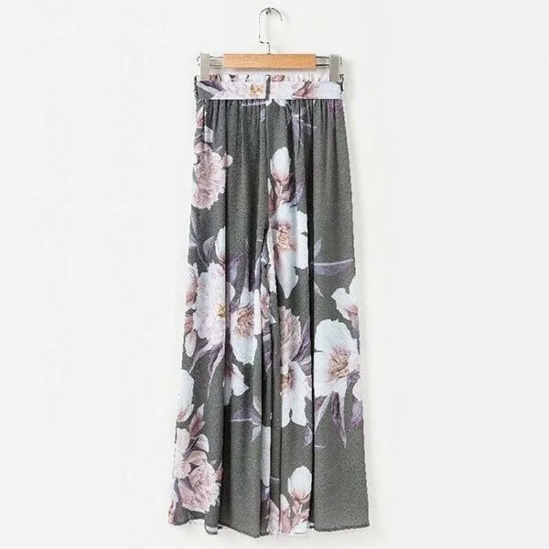 Женская одежда летняя мода Boho печатных свободные брюки Широкие брюки|Брюки |