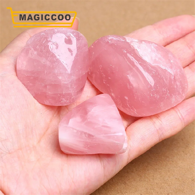 100G Bulk Natural Pink Crystal Quartz Gravel Tumbled Stone Healing Specimens