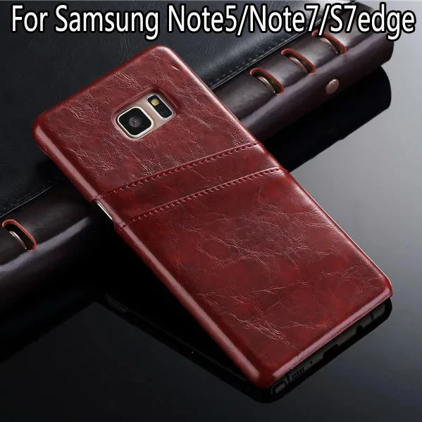 

Luxury Leather case For Samsung Galaxy Note 5 Note7 S7edge Hard Card Protecive back cover for samsung s7 edge Note5 note 7 shell