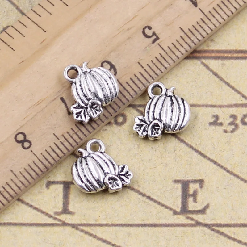 

20pcs/lot Charms pumpkin fall thanksgiving halloween 10x10mm Tibetan Silver Pendants Crafts Making Findings Antique DIY Jewelry