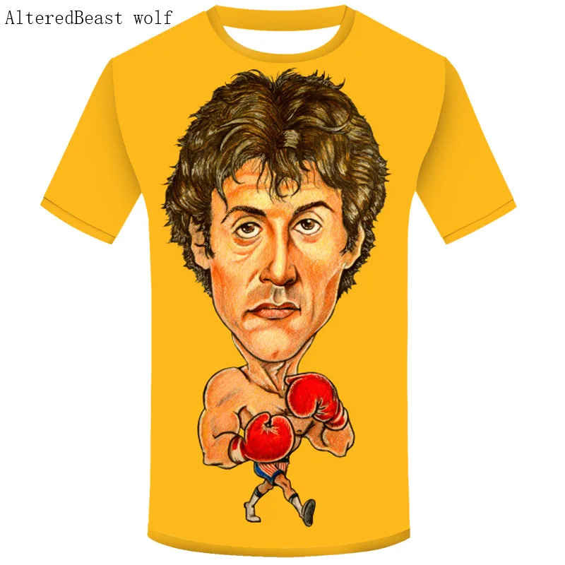 Новинка Harajuku Rocky Balboa крутая футболка с 3D принтом мужские летние топы коротким
