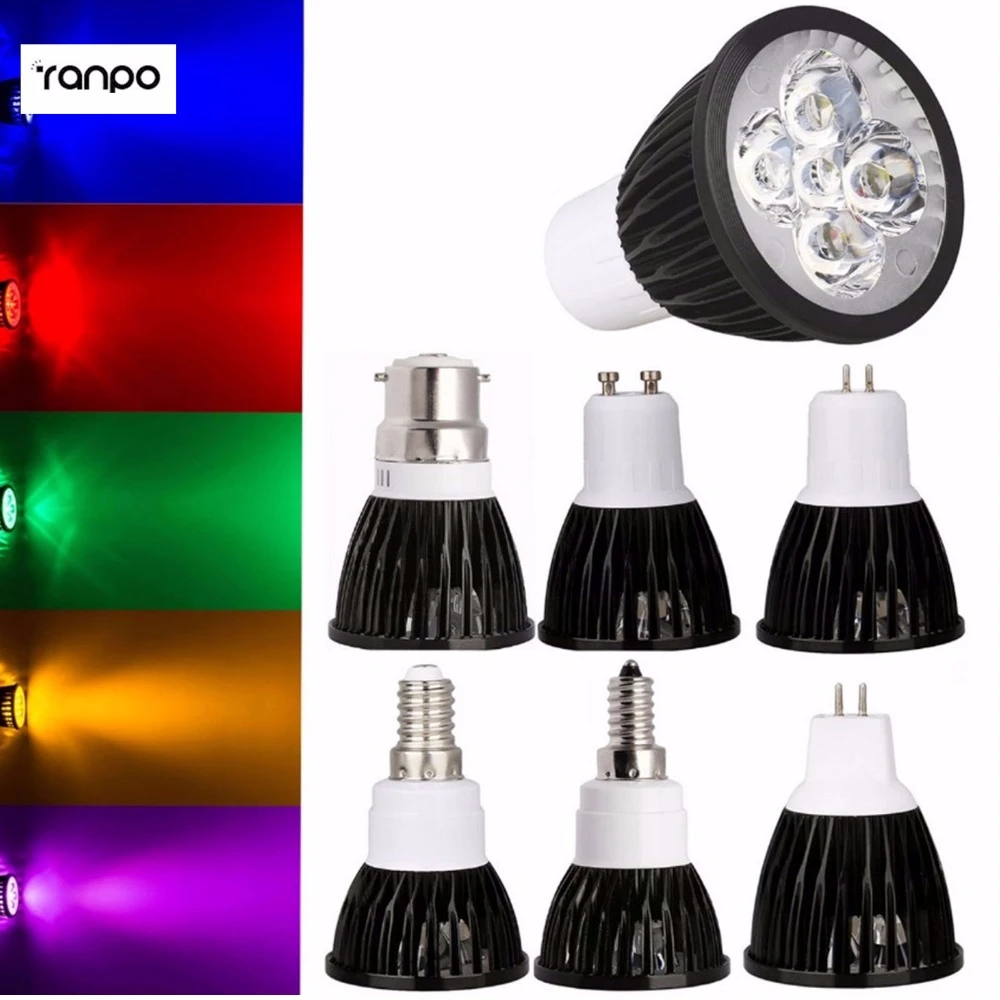 220V Dimmable LED Spotlight Bulb Colorful 9W 12W 15W GU10/MR16/E27/E14/B15/GU5.3