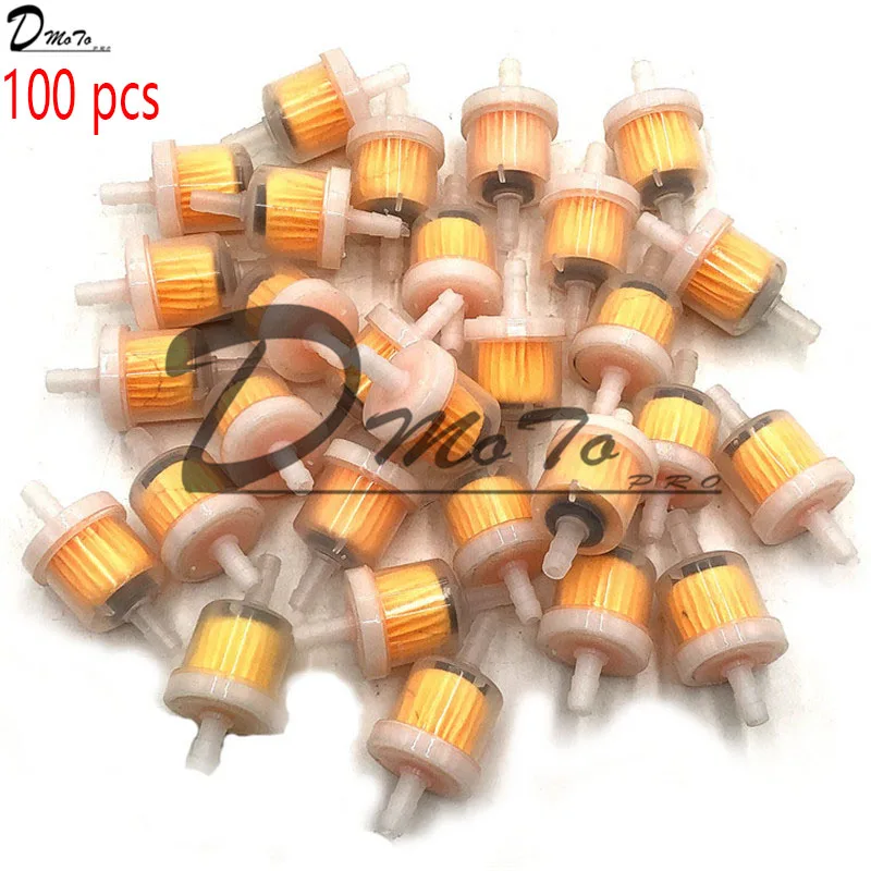 100PCS Small Engine Industrial Universal Bike Motorcycle Gas Filters Fuel FILTE 6.5mm Plastic Inline Fuel Gasoline Filter NEW