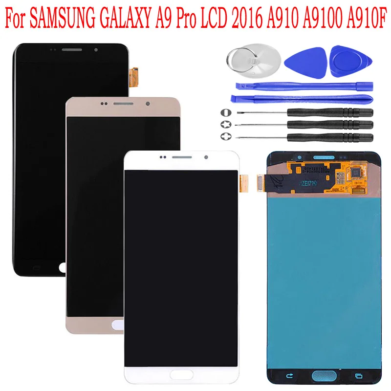 

ORIGINAL 6.0" inch AMOLED Display For SAMSUNG GALAXY A9100 A9 Pro A9 2016 A910F LCD Display Touch Screen Digitizer Assembly