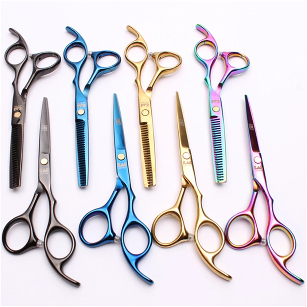 

H1005 5.5" 16cm JP Stainless Kasho Barber Shop Cutting Shears Thinning Scissors Cut Hair Styling Tool Professional Hair Scissors