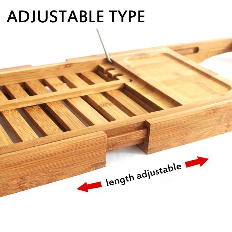 Бамбуковый деревянный лоток для ванной, регулируемый органайзер для ванной комнаты, подставка для чтения, держатель для планшета, держатель для мобильного телефона, бокал для вина, роскошное удовольствие