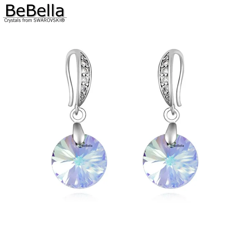 BeBella Кристалл Круглый xilion кулон Висячие серьги с кристаллами от Swarovski элементы для женщин девушка мода ювелирные изделия - Окраска металла: Crystal AB