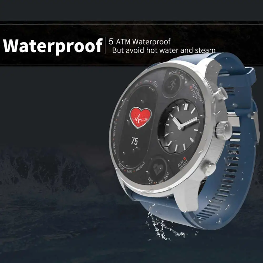 

Dual Display Smart Watch For Men ,Waterproof Quartz movement Fitness Watch 15 Days Standby, Phone/message reminder Smart Watches