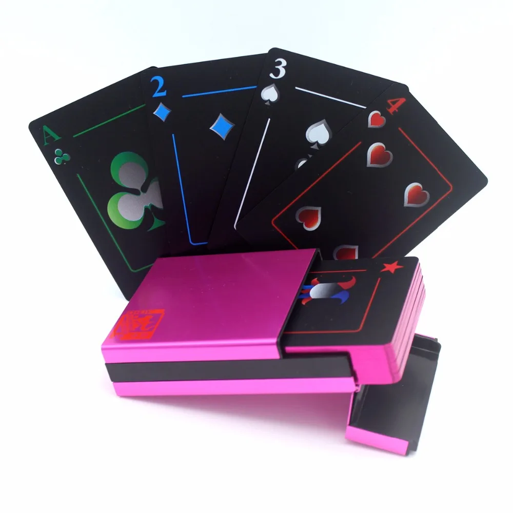Waterproof Black Poker Playing Cards Plastic PVC Poker Creative Gift Durable UK 