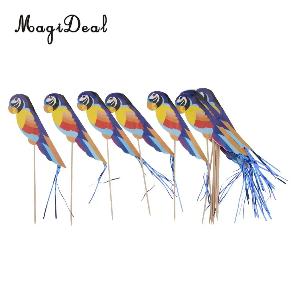 100pcs Foil Parrot Fruit Sticks Cocktail Picks Party Table Decoration