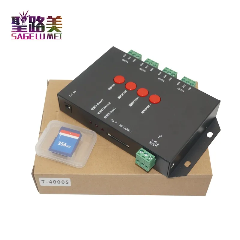 

Fast shipping T4000S LED Pixel RGB Controller Configurable SD Card For WS2812 WS2811 WS2801 LP6803 LED Strip Light Tape Ribbon
