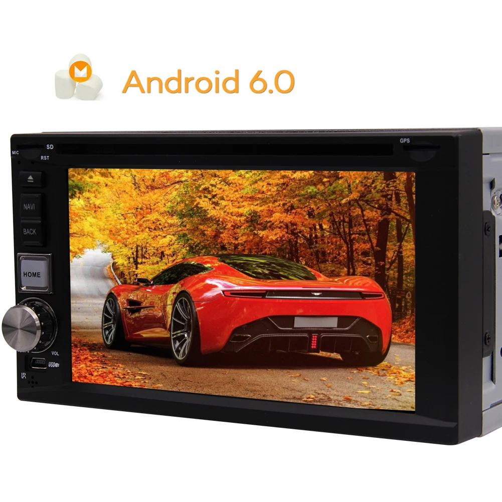 Sale 6.2" Android 6.0 Car GPS Navigation Stereo Muti-Media Radio Auto Stereo Bluetooth DVD Player Quad Core for Universal Double 2din 2