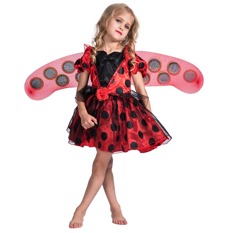 Red Ladybird Ladies Fancy Dress Animal Insect Lady Bug Womens Adult Costume New