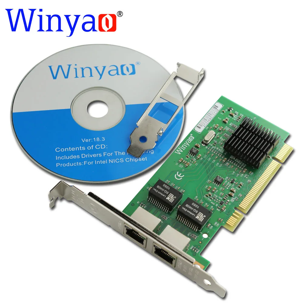 Winyao WY546T2 PCI адаптер с двумя портами для Gigabit Ethernet сетевой адаптер карты PRO/1000 Мбит/с PWLA8492MT 82546 NIC lan сетевая карта 10/100/1000 м