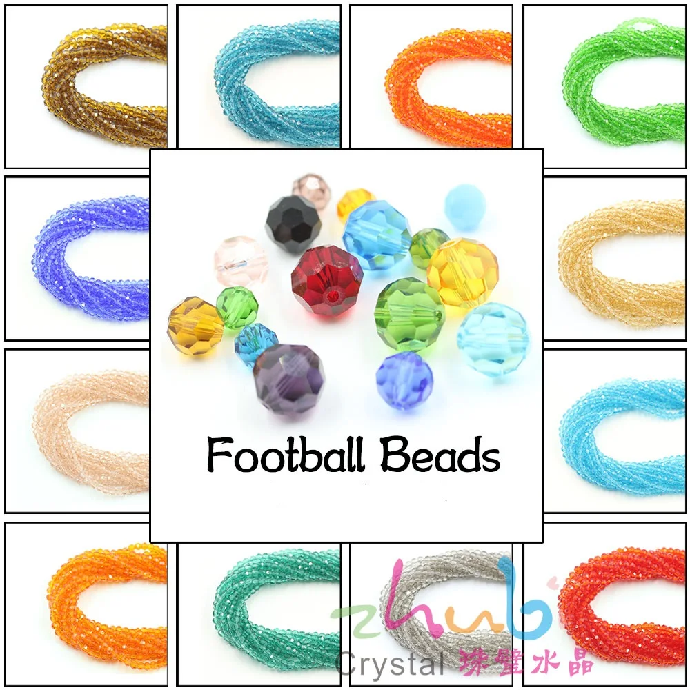 

ZHUBI Charms Crystal Beads 2/3/4mm Small Loose Faceted Glass Round Football Beads Spacers for Jewelry Making Wholesale In Bulk