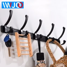 Robe Hook Bathroom Coat Hook Rack Aluminum Towel Hook Black Door Decorative Clothes Hook Hangers Wall Mounted Bath Accessories okaros robe hook cloth hook towel rack hook coat hook oil rubbed black bronze wall hanger bathroom product bathroom accessories