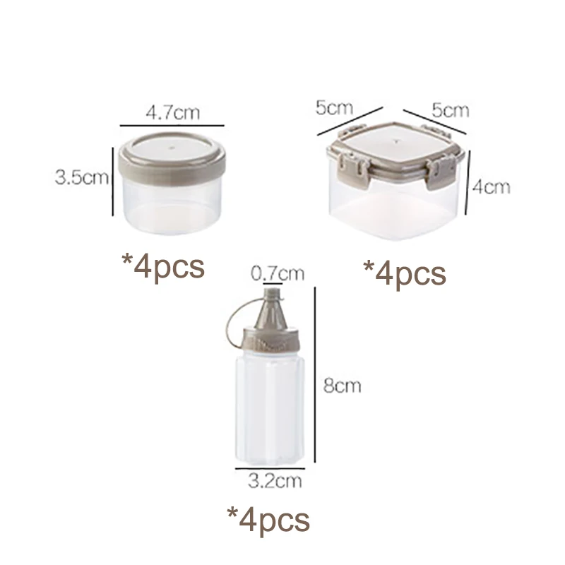 Портативная мини-банка для специи для барбекю, набор коробок для приправ, бутылка для соуса, кухонная прозрачная банка для приправ - Цвет: 1 set