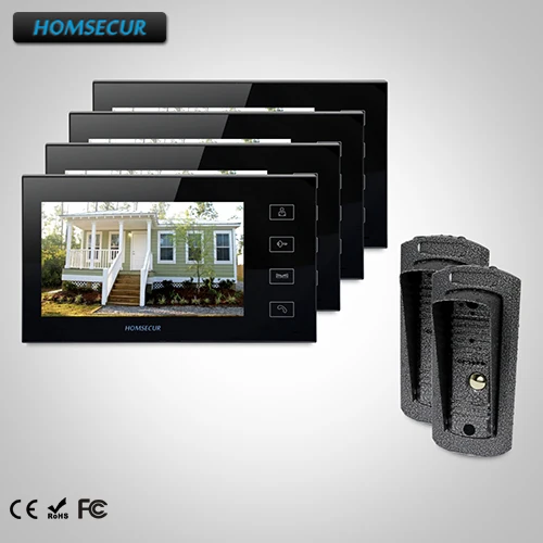 

HOMSECUR 7" Wired Video&Audio Smart Doorbell+IR Night Vision for House/Flat TC041 Camera + TM704-B Monitor