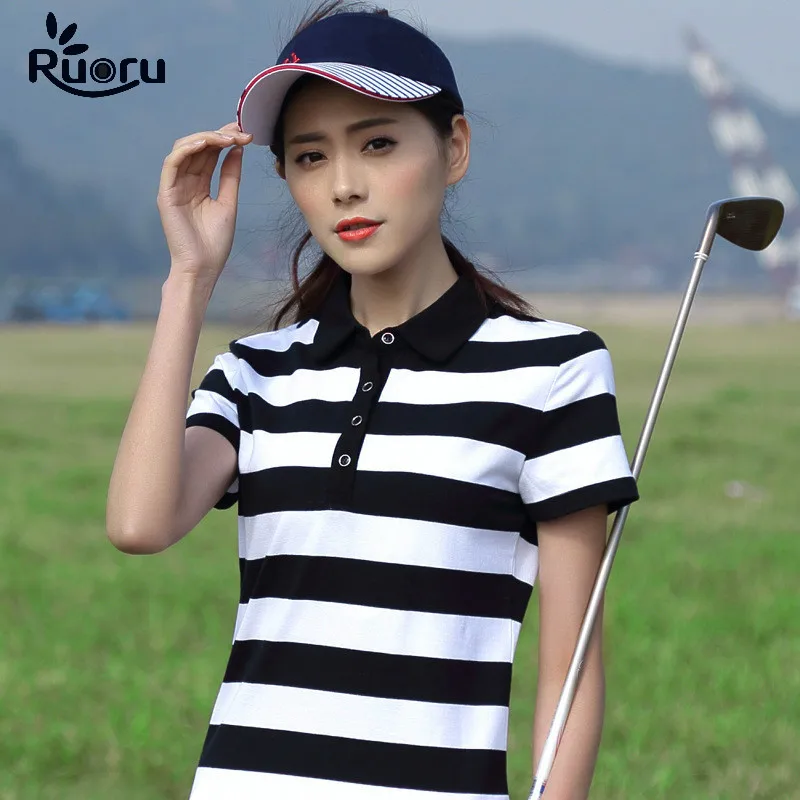 ladies striped polo shirts