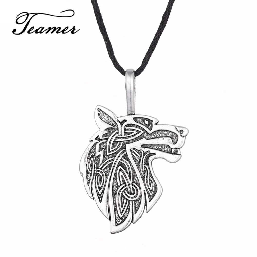 

Teamer Viking Pendant &Necklace Teen Wolf Triquetra Fenrir Animal Amulet men Power Symbol Supernatural Wicca Jewelry