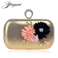 YINGMI цветок женские вечерние сумки кольцо на палец бриллианты металлические ежедневные клатчи с цепочкой на плечо вечерние сумки