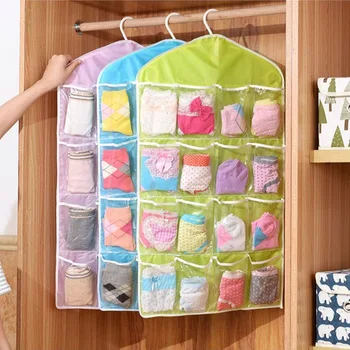 Bolsa Organizadora de 16 bolsillos multifunción para ordenar ropa interior para colgar en la pared