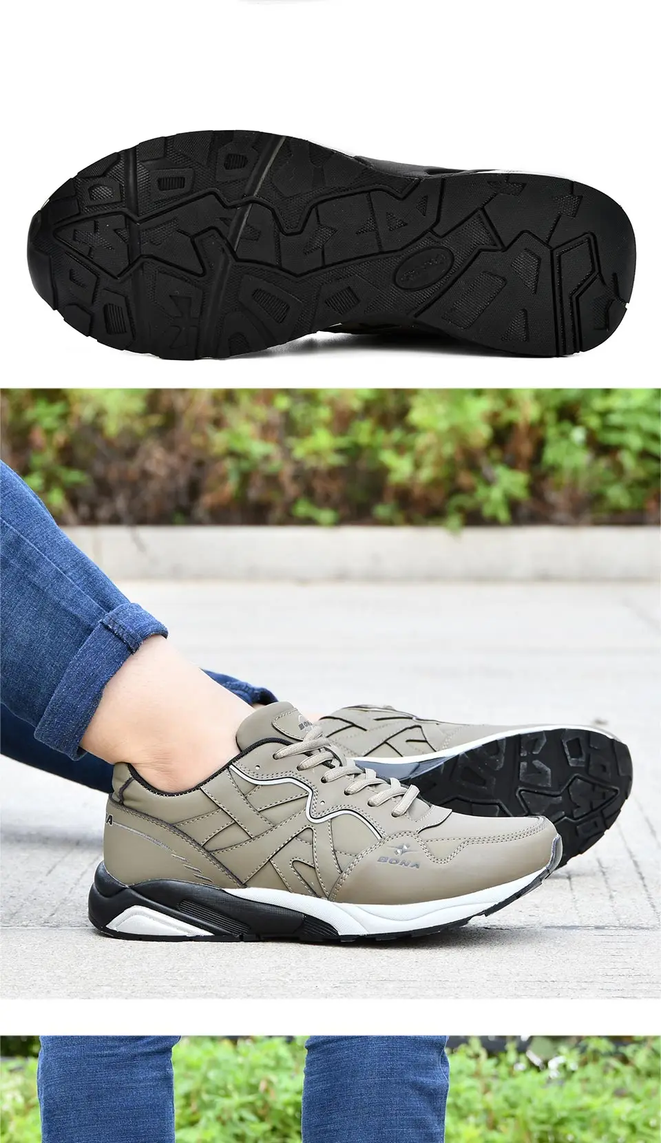 BONA/ классический стиль; Мужская теннисная обувь на шнуровке; Мужская Спортивная обувь; Качественная Удобная нескользящая обувь для бега; Мужская Уличная трендовая обувь