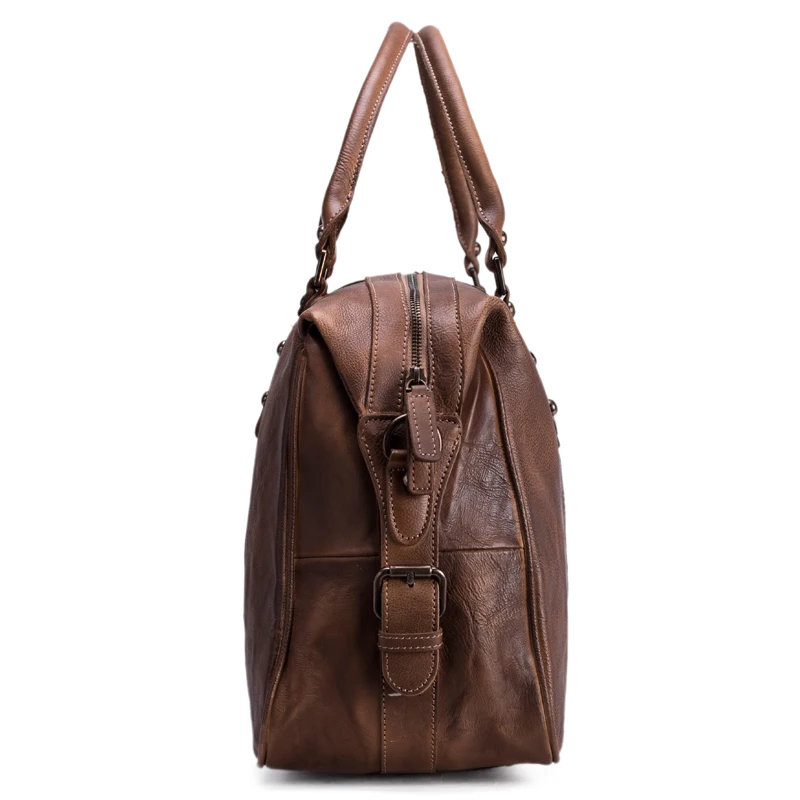 ROCKCOW Винтажный стиль растительного дубления кожаная дорожная сумка, вещевой мешок, Weekender сумка, сумка 9029
