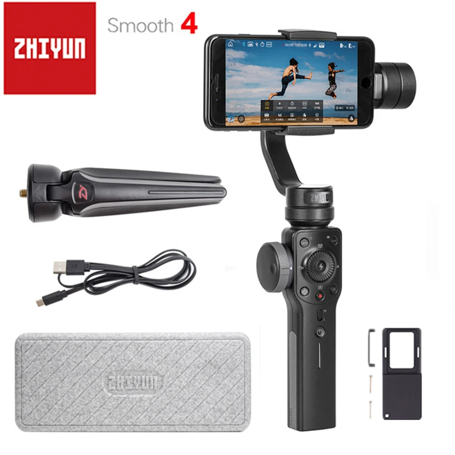  Zhiyun Smooth 4 3-Axis Handheld Smartphone Gimbal Stabilizer for iPhone X 8 7Plus 7 6S xiaomi Samsu