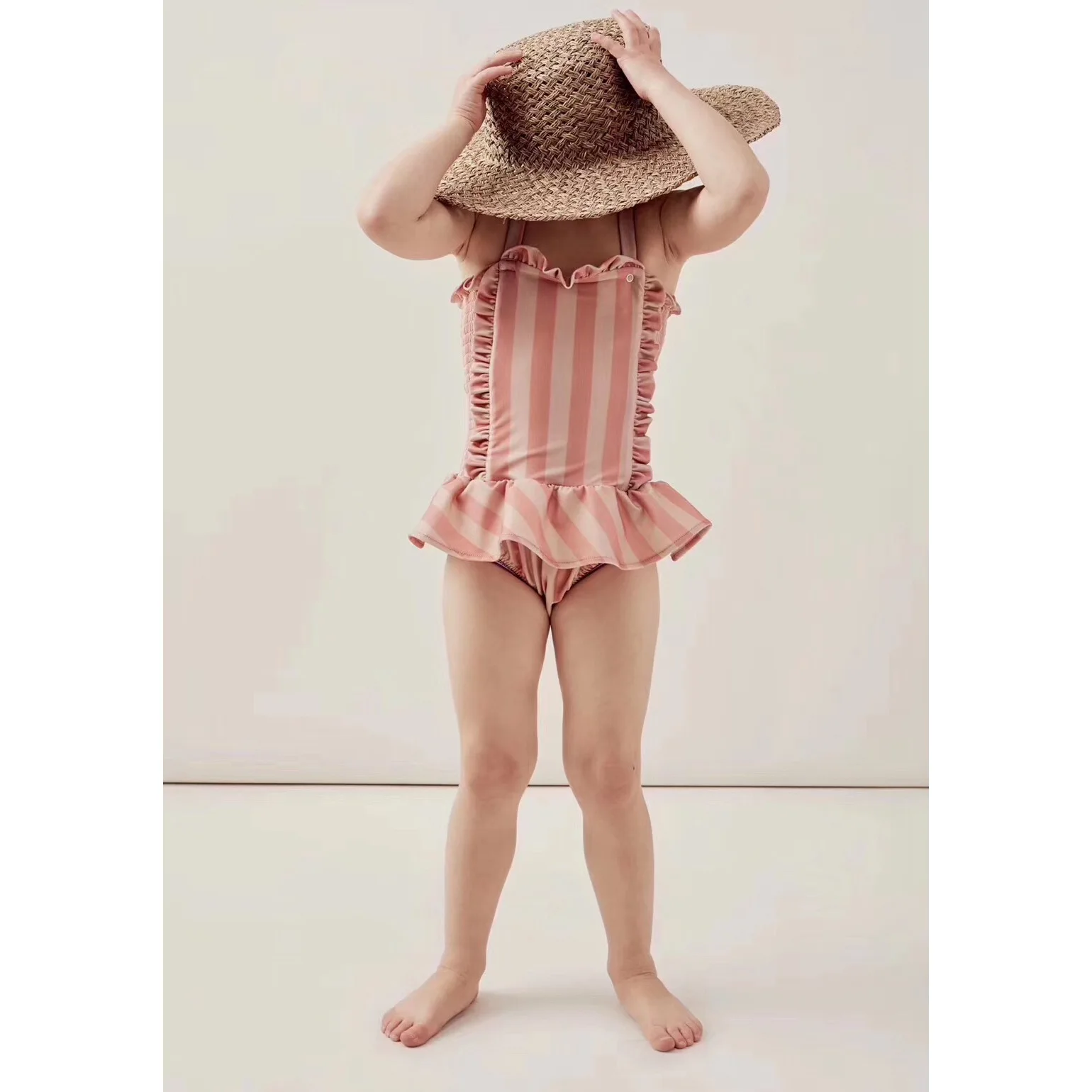NEW ARRIVAL GIRLS SWIM STRIPED SWIM WEARS TINY GIRLS CLOTHING VESTIDOS FAMILY MATCHING CLOTHES BABY SHORTS