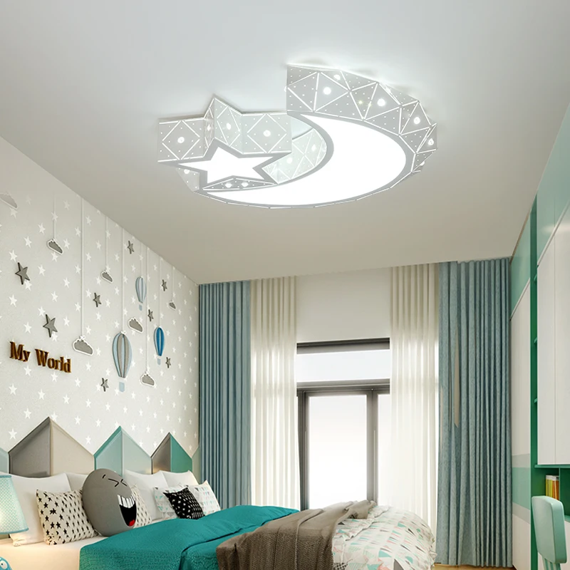 

Modern LED Ceiling Lights Iron Acrylic White Moon And Star LED Lamp.LED Light LED Ceiling Light.Ceiling Lamp For Foyer Bedroom