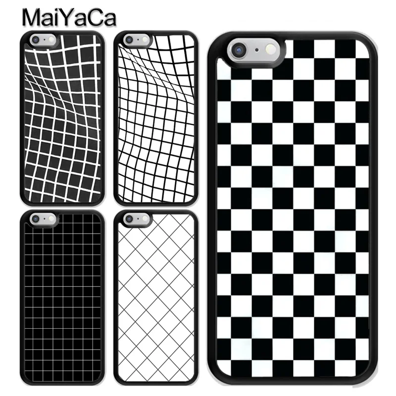 

MaiYaCa Black and white Line Lattice Soft TPU Phone Case Funda For iPhone 6 6S 7 8 Plus XS MAX X XR 5 5S SE Back Cover Shell