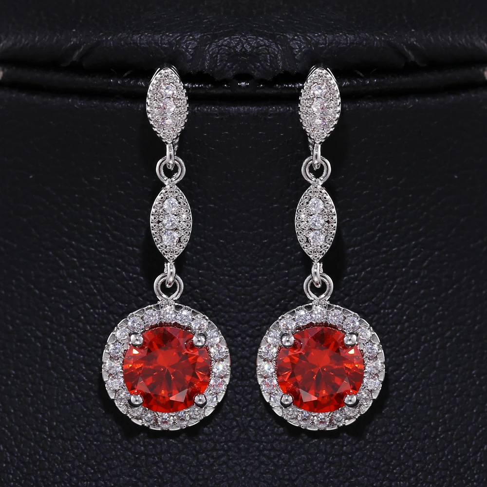 

Luxury Green Statement Dangle Earrings for Women AAA Cubic Zircon crystal earring Fashion Jewelry