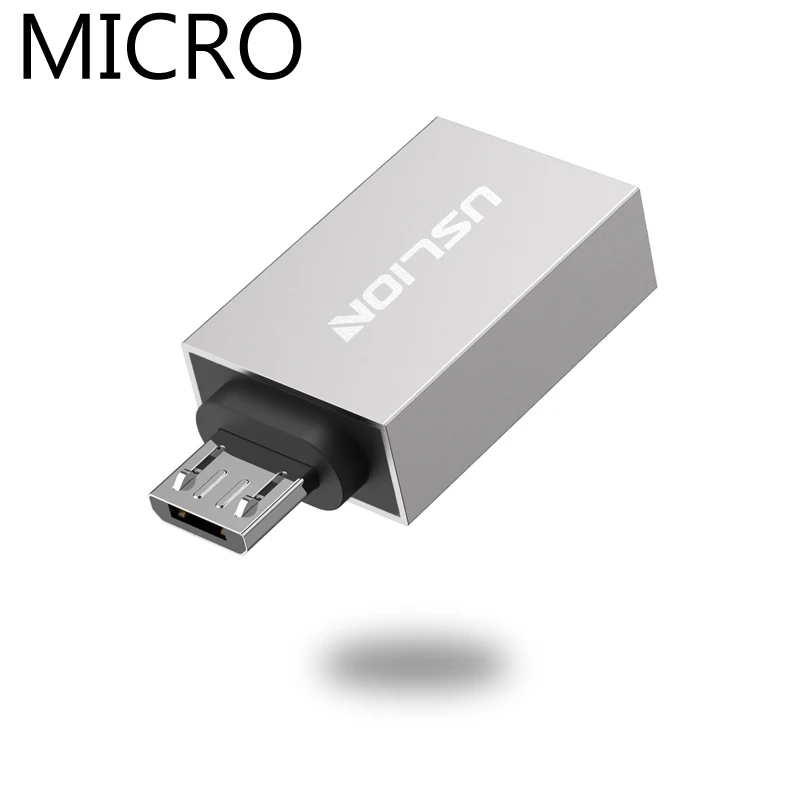 USLION usb type C к USB 3,0 type-C адаптер OTG Mciro Кабельные конвертеры для samsung S10 S9 S8 для Macbook USB C OTG адаптер - Цвет: Silver Micro