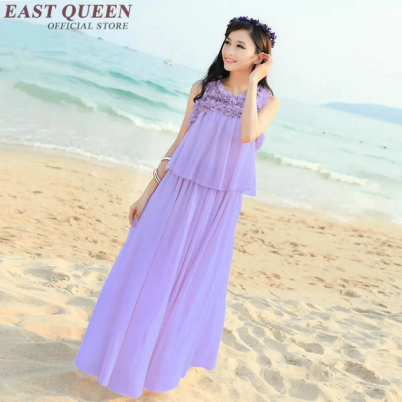 Sweet woman summer beach sundresses for women A line boho long beach