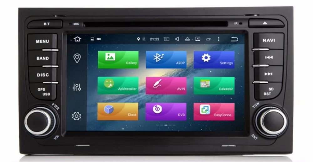 Perfect 2018 7" 4+32G RAM Double Din Car DVD For Audi A4 S4 Octa Core Android 8.0 System GPS Navi Radio WIFI 4G Network Mirror Screen 4