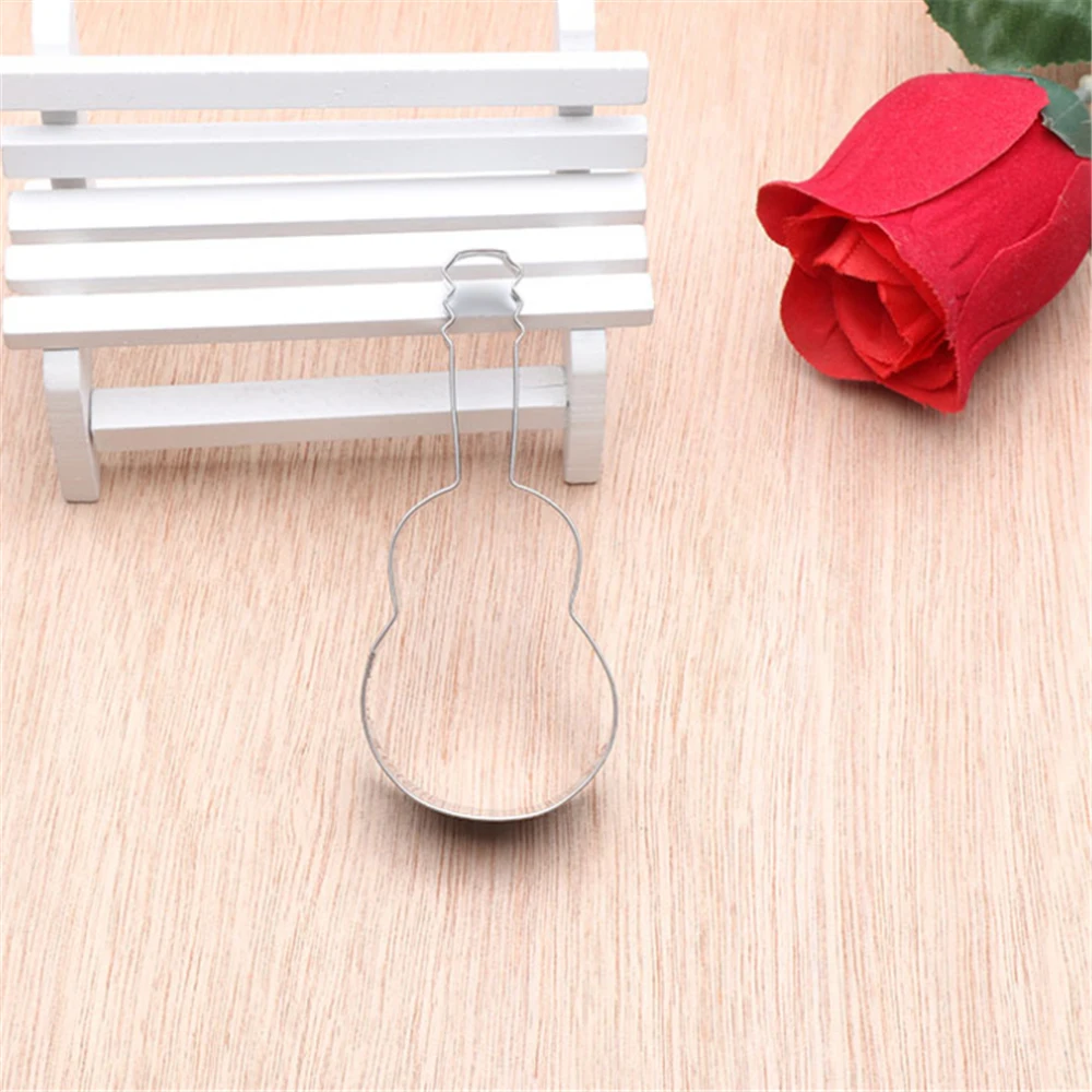 

Guitar Music Shaped Cookie Cutter Biscuit Cake Kitchen Baking Molds Stainless Steel DIY Cookie Tools