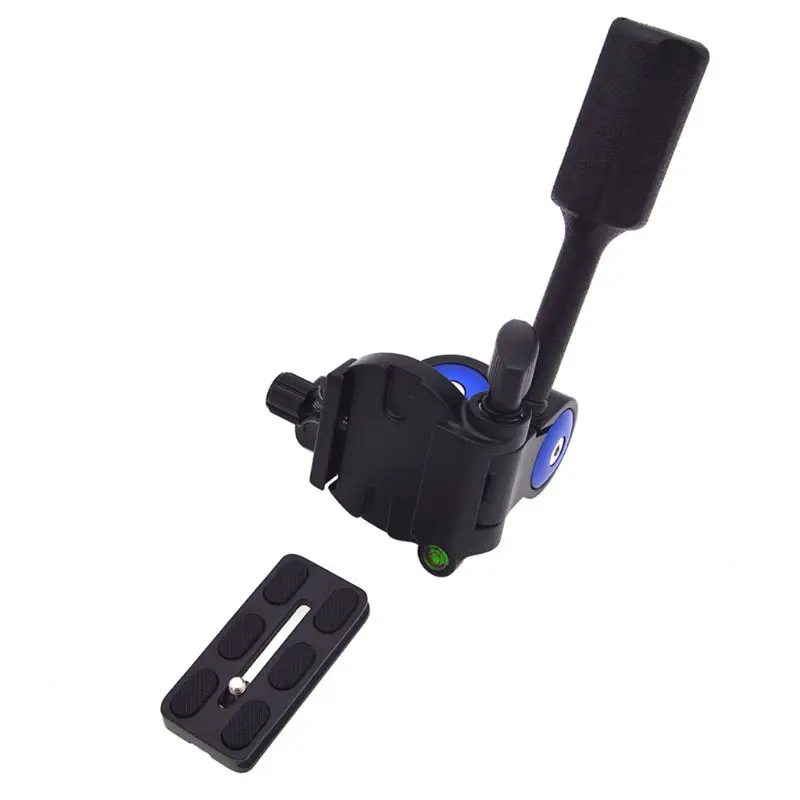 Tripod Fluid Drag Pan Head Handle 3-Ways Panning Ball 360 Panoramic Head 1-4" Plate 3/8" Screw Thread Monopod Slider DSLR Camera Tripod Fluid Drag Pan Head Handle 3-Ways Panning Ball 360 Panoramic Head 1-4" Plate 3/8" Screw Thread Monopod Slider DSLR Camera